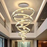 Lustre LED moderne en cristal doré, à sept niveaux, avec sphères, colonnes et bulles, idéal pour escalier, hall d'entrée et villa - Vente directe usine