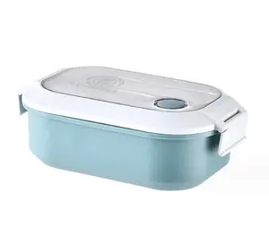 1000ml Metal Thermal Insulated Stainless Steel 2 Compartments Bento Lunch Box