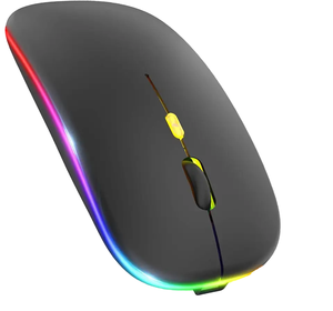 Ratón Inalámbrico Ergonómico Recargable con Retroiluminación RGB y Logotipo Personalizado, Ratón Bluetooth - Product Image 1