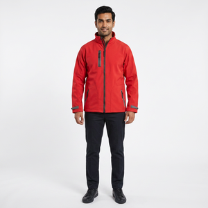 Veste Softshell Homme Personnalisée MX Motocross Coupe-Vent Imperméable Respirante à Capuche Zippée avec Logo Frontal - Product Image 1
