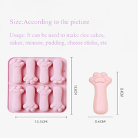 Moule en silicone pour gâteaux, mousses, puddings et bâtonnets de fromage, motifs mignons de champignons et de pattes de chat, en stock usine