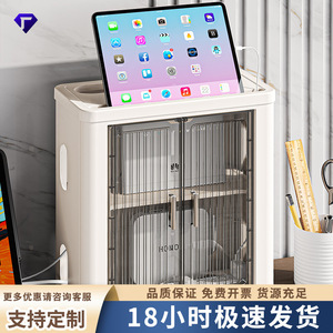 Router WiFi Storage Box Wall Mounted 2 Tier Dustproof Cable Organizer White - Product Image 4