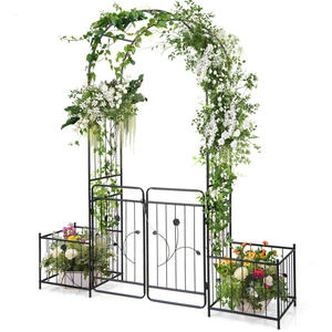 Cenador de jardín DB de 87 pulgadas con puerta bloqueable y jardineras laterales para bodas y decoraciones al aire libre - Product Image 4