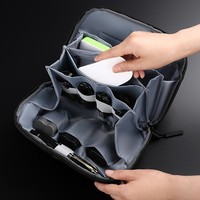Tas Organizer Digital Nylon Custom Pabrik, 180 Derajat Terbuka Penuh, Portabel, untuk Perjalanan, Penyimpanan Kabel Data, Alat Tulis, dan Perlengkapan Lainnya