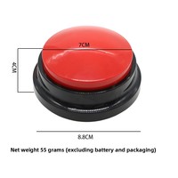 Boîte vocale interactive pour chien en plastique ABS, avec bouton de communication, fonction d'enregistrement sonore, jouet sonore à presser, motif patte mignon, jeu de puzzle
