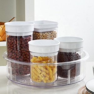 Kitchen Revolving Cabinet Organizer Turntable Lazy Susan Acrylic Clear Rotating Spice Rack