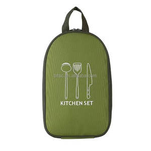 Vaisselle de pique-nique Portable en acier inoxydable ensemble de salle à manger avec sac à main 8 pièces Camping en plein air ustensiles de cuisine ensembles de couteaux de cuisine - Product Image 6