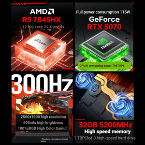 Portátiles MECHREVO jiaolong 16pro, nuevos, Ryzen9, Rtx5070, portátiles de 16 pulgadas, 2.5K, 300Hz, portátiles para juegos económicos. - Product Image 2
