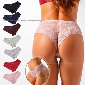 Bragas de bikini de nailon para mujer, exclusivas, transfronterizas, sexis, de tiro bajo, sólidas, antibacterianas, de cintura fina, talla grande, teñidas, puras - Product Image 2