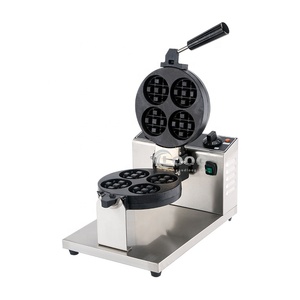 Mini Máquina para Hacer Waffles Comercial de Acero Inoxidable, Estilo Belga, Desmontable, Eléctrica, para el Hogar, Automóvil y Hoteles, con Placas Extraíbles - Product Image 1