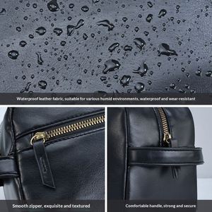 Sacs de voyage en cuir PU imperméables, organiseur de maquillage, trousse de toilette de luxe avec logo personnalisé, trousse de toilette pour homme - Product Image 4