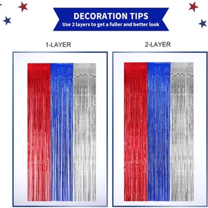 Xieli <span class=keywords><strong>4</strong></span> de <span class=keywords><strong>julio</strong></span> Día de la Independencia Fiesta Papel de Aluminio Cortina Decoración de Fondo - Product Image 2