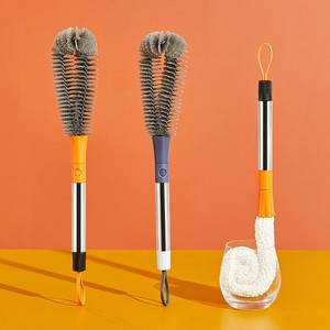 2 In 1 Cleaning <b>Brush</b> Nylon Cup <b>Brush</b> With Flexible Crevice <b>Brush</b> For Blender Baby <b>Bottle</b> - Product Image 4