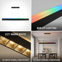Luz LED Inteligente Regulable de Aluminio RGB con Sincronización Musical y Control por APP para Sala de Juegos, Decoración del Hogar, Personalizable y Lineal Colgante