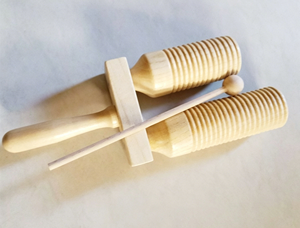 Wholesale Wooden Bangzi Double Sound Tube <b>Musical</b> <b>Instruments</b> Wooden Bangzi Double Sound Tube Percussion for Kids Music Teaching - Product Image 3