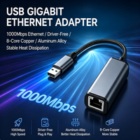 Yepyeni OEM Gigabit Ethernet Adaptörü Tak Çalıştır USB3.0 RJ45 1000Mbps Alüminyum Örgülü LAN Dongle Dizüstü Bilgisayar PC Nintendo Switch için