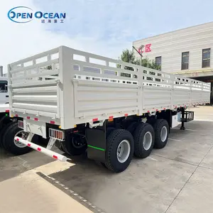 3 4 trục 30 40 60 80 100 tấn kèm theo Bên Tường dropside gia súc chăn nuôi số lượng lớn hàng hóa hàng rào bán Trailer