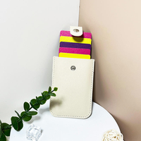 Offre Spéciale Type coulissant Mini porte-cartes FashionLeather 5 poches pour cartes Sacs à main minces Porte-cartes d'identité antivol dissimulé laminé