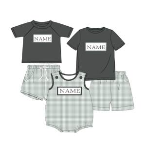 Qingli OEM personnalisé bébé garçons smocké à la main vêtements 2 pièces ensemble tenue de sport pour l'été <span class=keywords><strong>nom</strong></span> broderie pour les petits enfants - Product Image 2