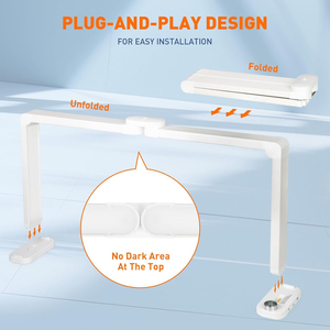 34inch Large Half Moon Light Nail Tech 456 LEDs 3 Color Modes Infinitely Knob Phone Holder Charging Function <b>Foldable</b> Home <b>Desk</b> - Product Image 6