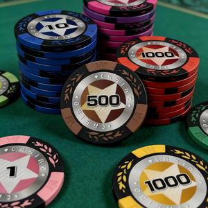 Jetons de poker en argile Crown Grain de 14g, vente chaude, de luxe et de haute qualité, personnalisables, jetons de poker professionnels en argile personnalisés Crown Ears - Product Image 1