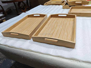 Bandeja para servir comida de cocina personalizada, plato rectangular acrílico de <span class=keywords><strong>Metal</strong></span> y madera para aperitivos, galletas de frutas con patrón ovalado para uso doméstico - Product Image 4