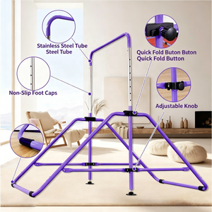 Équipement de gymnastique pliable, réglable et facile à assembler pour enfants, adapté à l'entraînement en intérieur et en extérieur, barre de gymnastique - Product Image 4