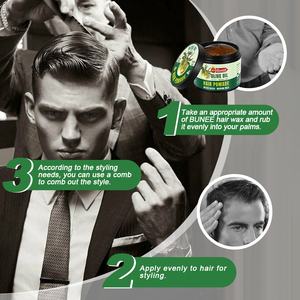 Pomade capillaire noire <span class=keywords><strong>pour</strong></span> <span class=keywords><strong>homme</strong></span> en marque propre, naturelle, biologique, à base d'huile d'olive et de jojoba, à base d'eau, tenue forte, <span class=keywords><strong>crème</strong></span> <span class=keywords><strong>pour</strong></span> <span class=keywords><strong>cheveux</strong></span> <span class=keywords><strong>bouclés</strong></span> - Product Image 5