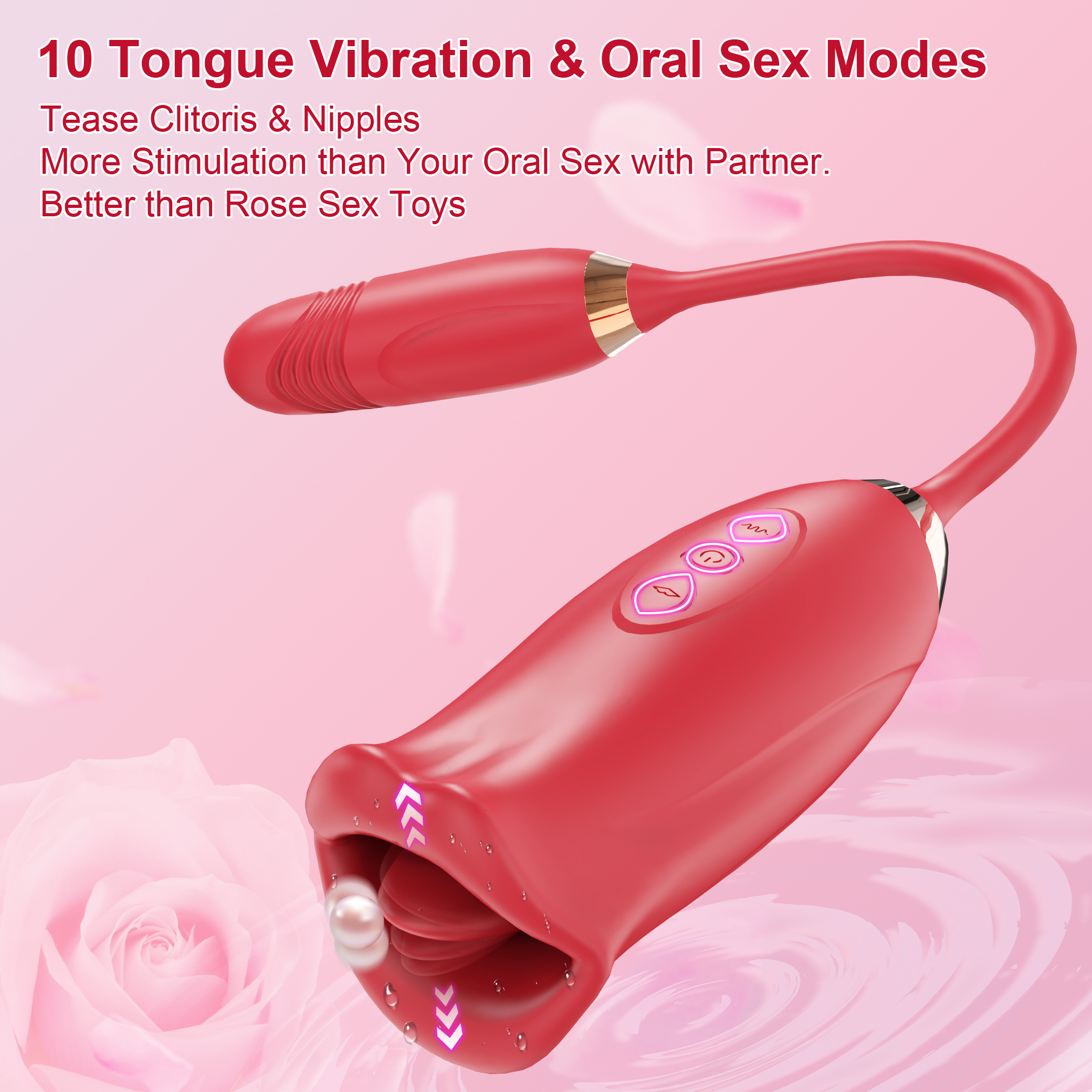10 Frequency Thrusting Modes - Mouth Biting Vibrating Toys