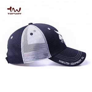 Least wholesale <strong>PE</strong> sports Vintage hats baseball-mesh Cap Trucker of 6 pane trucker hat With embroidery - Product Image 3
