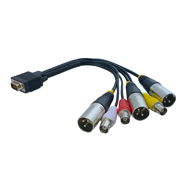 Sesuaikan Produk Kabel Video Audio Adapter Carron HD15 Vga Ke 3BNC/3 Xlr