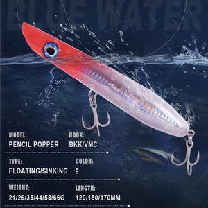 Bút Chì Popper Mồi Câu Cá Mồi Câu Cá 3D mắt cá bút chì Mồi Câu Cá Popper mồi nhựa cứng Mồi Câu Cá Biển mồi cứng - Product Image 2