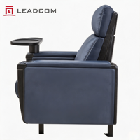 Siège de cinéma VIP en cuir véritable LEADCOM LS-821SP Premium Glider avec porte-gobelet intégré et plateau pivotant rotatif