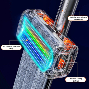 Cho <span class=keywords><strong>2025</strong></span> hợp kim nhôm xoay xử lý thân thiện với môi lau phẳng không rửa đi kèm với 2 siêu mịn sợi vải sàn công cụ làm sạch - Product Image 5