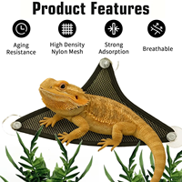Hamaca de malla resistente para reptiles con fuerte adsorción, ideal para hábitats de lagartos pequeños, medianos y grandes.