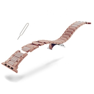 Correa de Reloj Inteligente Trendybay con Hebilla de Mariposa de Liberación Rápida, de Metal de Cobre, para <span class=keywords><strong>Apple</strong></span> <span class=keywords><strong>Watch</strong></span> Series 7 6 5 4 3 2 1 <span class=keywords><strong>SE</strong></span> - Product Image 4
