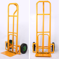 Chariot à main pliable en acier inoxydable de fabrication OEM avec roues en caoutchouc massif et poignée de protection pour le stockage en entrepôt et les outils