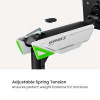 Support double moniteur LDT93-C024L 17"-38" 32kg Mecha avec éclairage RGB, support de bureau réglable VESA pour écran PC, idéal pour configuration de jeu à domicile