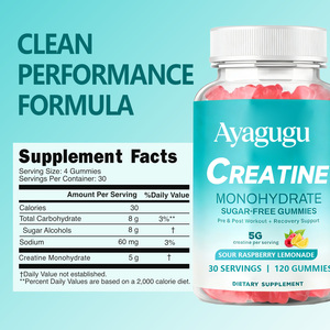 OEM <b>Creatine</b> Monohydrate Gummies Lemon Flavor 5g Muscle Strength Pre Post Workout Non-GMO Vegan Sugar Free Sport Private Label - Product Image 3