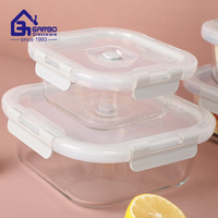 Ensemble de contenants alimentaires en verre de luxe 370ml 640ml 1040ml 1520ml, hermétiques, avec clips de verrouillage, utilisables au micro-ondes, réutilisables pour la préparation des repas