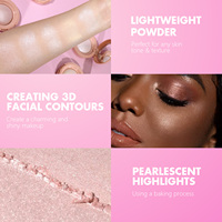 Palette de maquillage personnalisée pour le visage : Poudre illuminatrice, poudre scintillante, contouring, végane, pressée, marque privée