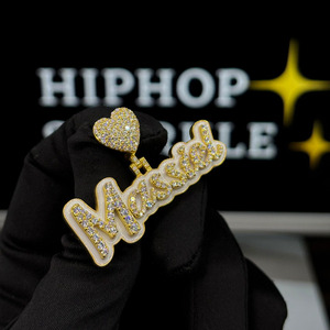 Personalized Custom <b>Name</b> Pendant 2 Inch 925 Silver Moissanite Diamonds Heart Bail Hip Hop Luxury <b>Name</b> Jewelry <b>Chain</b> Pendant Gift - Product Image 6