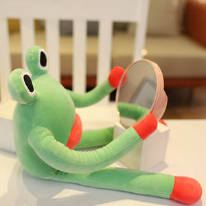 無料サンプルかわいいカエル枕ぬいぐるみ大人のおもちゃ緑のカエルぬいぐるみ長い脚柔らかいカエル投げ枕 - Product Image 5