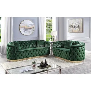 Conjunto de muebles modernos para sala de estar, conjunto de sofás de gama alta, fondo anudado, Color verde