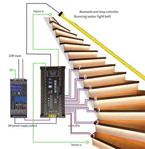 Lampu Langkah Led Sensor Gerakan Cerdas/Bule-Tooth/Pir Lampu Langkah Tangga Lampu Jalan Lampu Langkah Hotel