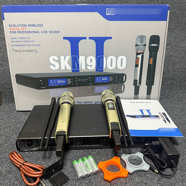 SKM9000 II Wireless Microphone System One Two Cardioid Professional Mic for 2.0 60Hz-15kHz Frequency Response for Stage