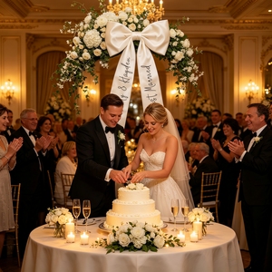 Fiocco Personalizzato per <span class=keywords><strong>Auto</strong></span> 'Just Married', Fiocco in Nastro di Raso per Decorazione <span class=keywords><strong>Auto</strong></span> Nuziale, Regalo Personalizzato per Addio al Nubilato e Luna di Miele - Product Image 3