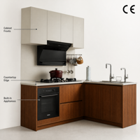 Meubles de cuisine modernes de luxe en bois massif, armoires de cuisine sur mesure en bois massif pour rangement domestique