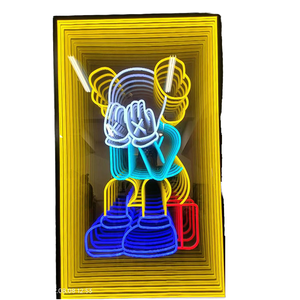 Enseigne lumineuse néon personnalisée en forme de Mickey Mouse, multicolore, décoration murale, alimentation par prise, affichage statique pour bar et décoration intérieure - Product Image 1