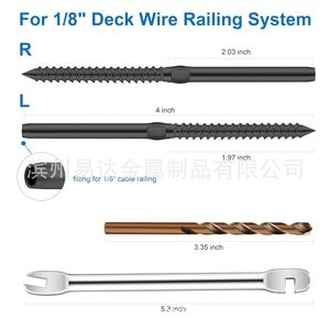 Stainless Steel Swivel Delay Screw 1/4 In NPT Thread Black For Railing <b>Hardware</b> Imperial Measurement - Product Image 4